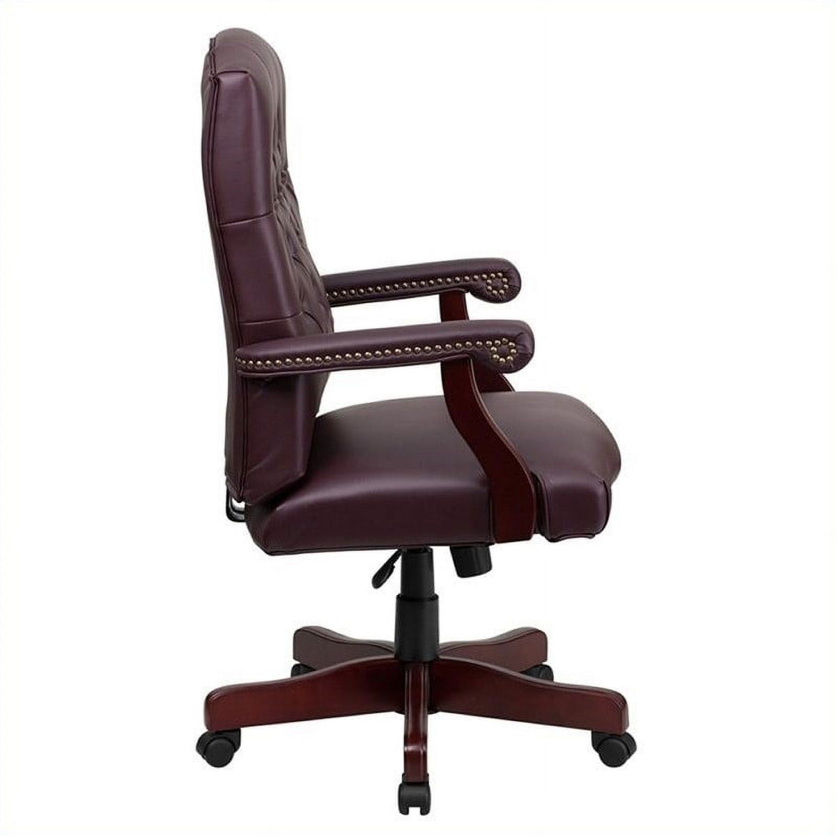 Burgundy Leather Swivel Office Chair I151743
