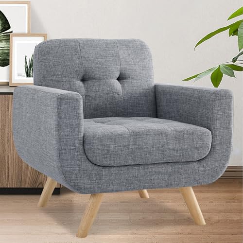 Beige Linen Accent Armchair D22907