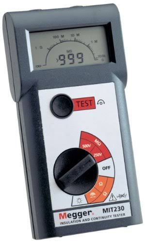 Insulation Tester, 1000 Megaohms Resistance, 250V, 500V, 1000V A308812