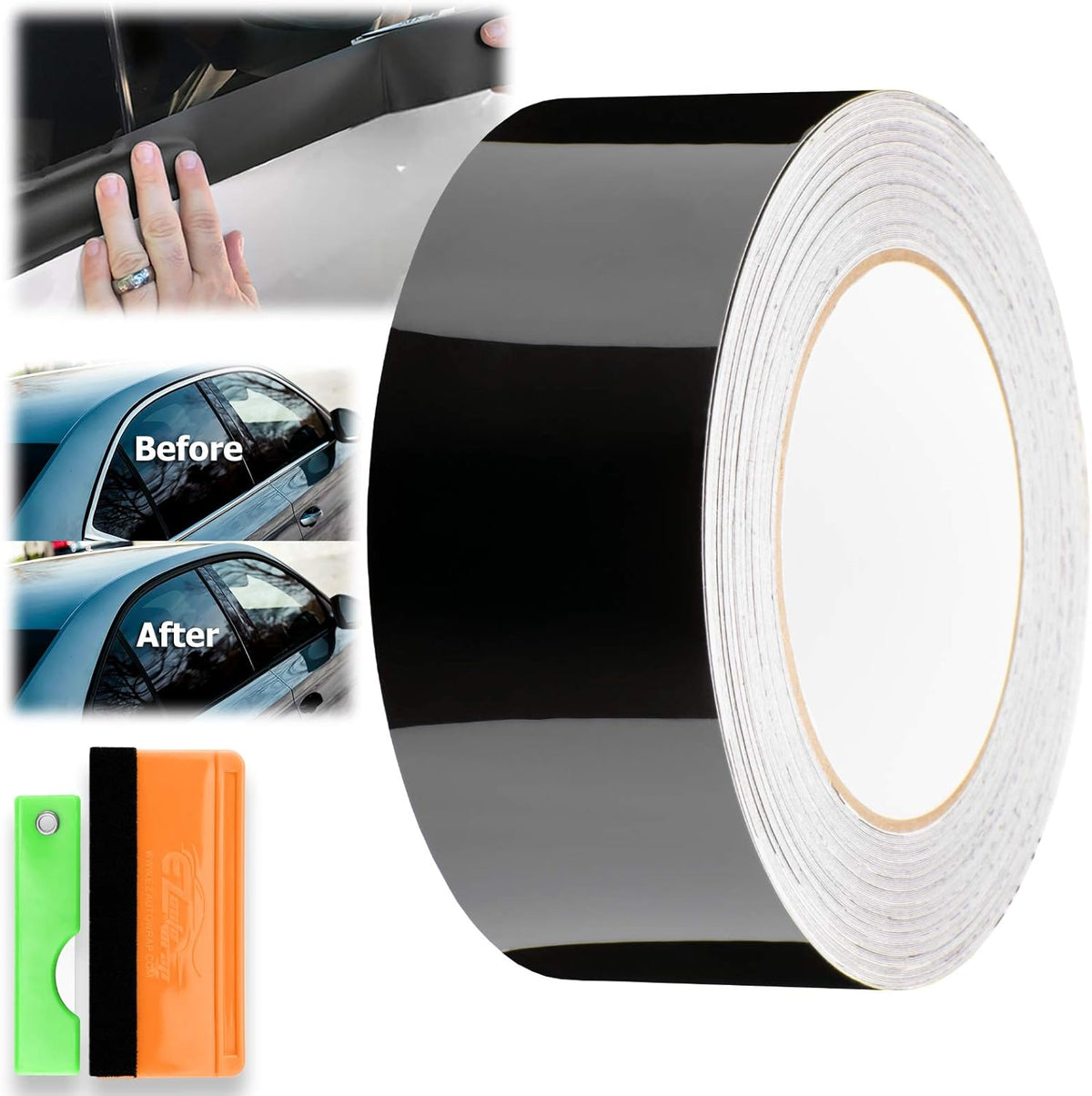 3D Carbon Fiber Black Vinyl Wrap Kit 2 x25Ft J371