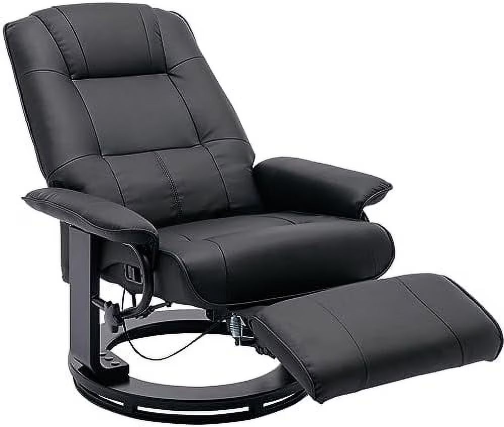 Grey PU Leather Recliner Chair with Footrest X680