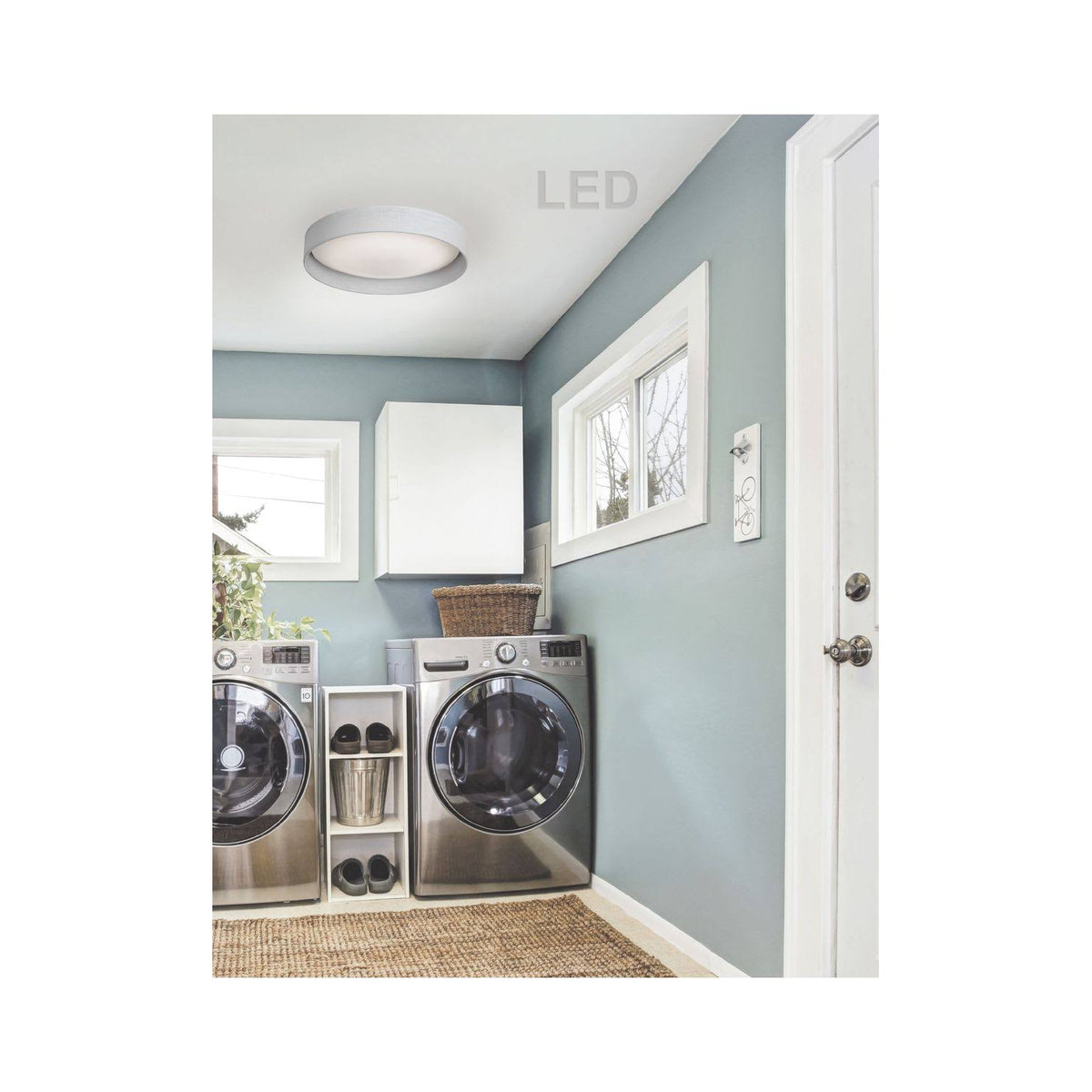 15x22 LED Flush Mount White Shade W38534