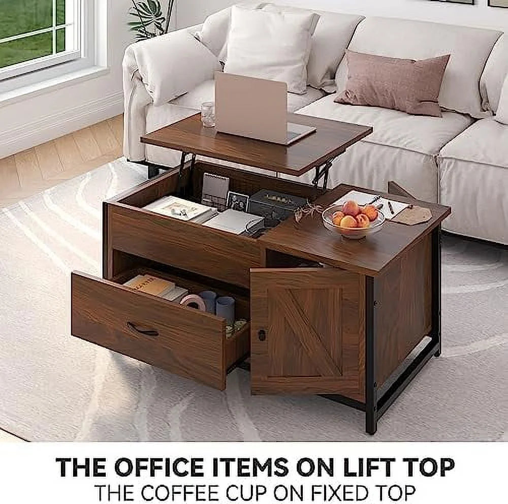 41.7" Lift Top Coffee Table with Drawer and Hidden Compartment W250