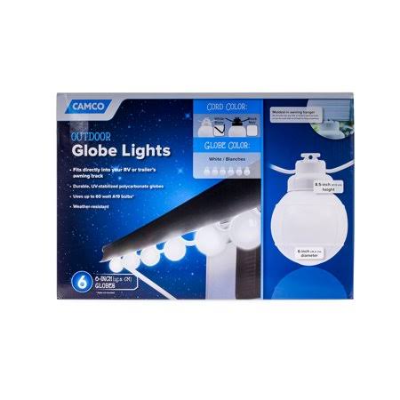 6 White Globe RV Awning Lights R490