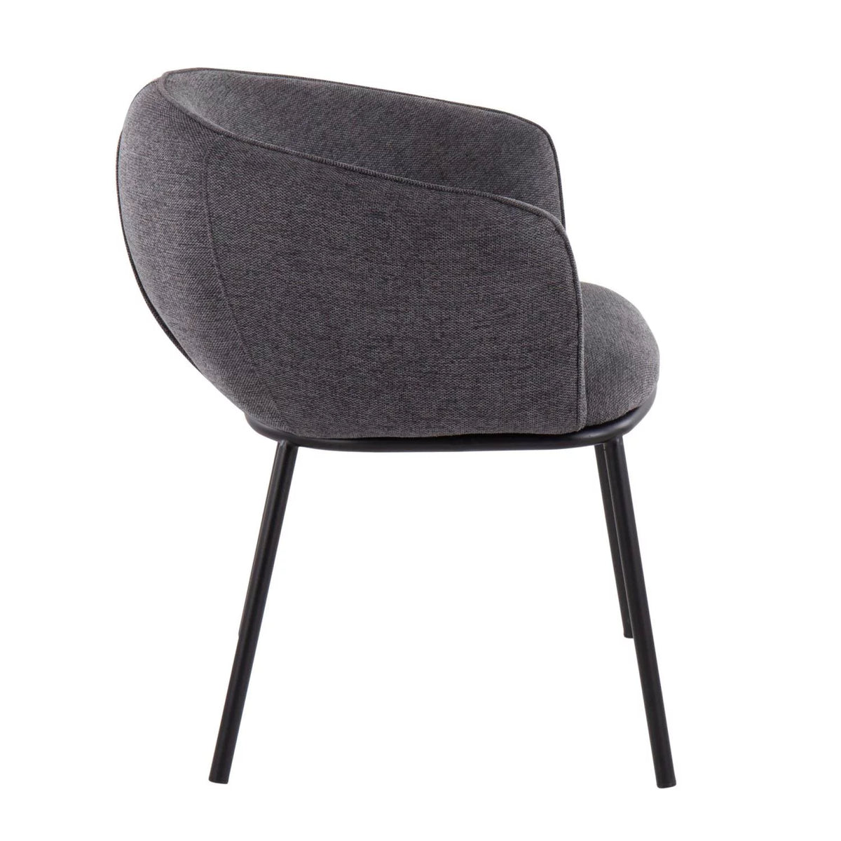 Black Steel and Charcoal Fabric Chair A157198