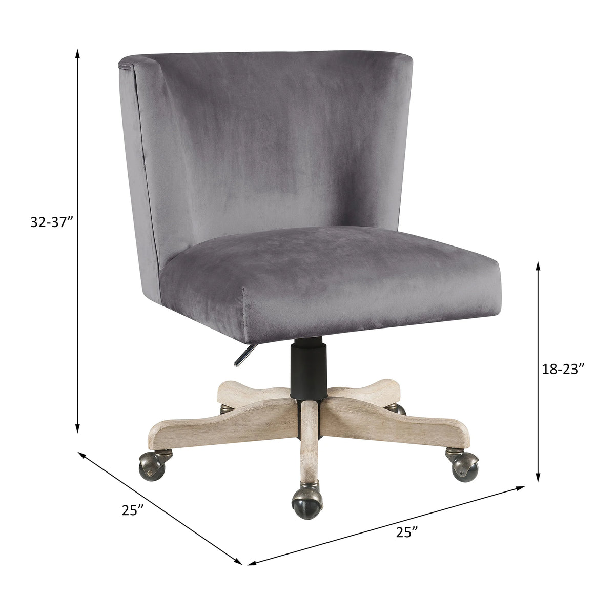 Grey Velvet Office Chair S232208