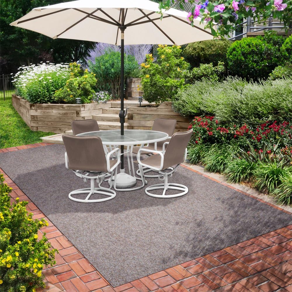 Indoor Outdoor Carpet with Rubber Marine Backing - Brown - 6 Feet x 30 Feet B44292
