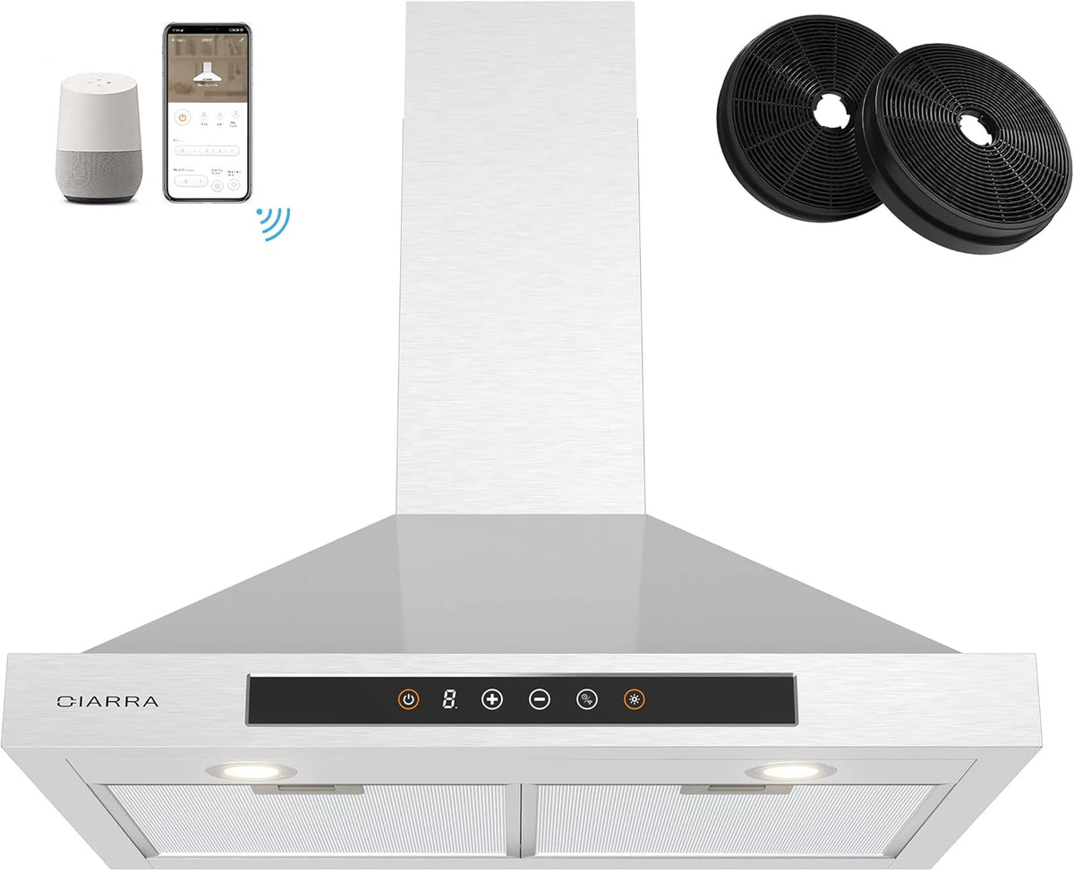30 inch 450 CFM Stainless Steel Wall Mount Range Hood Vent I9060
