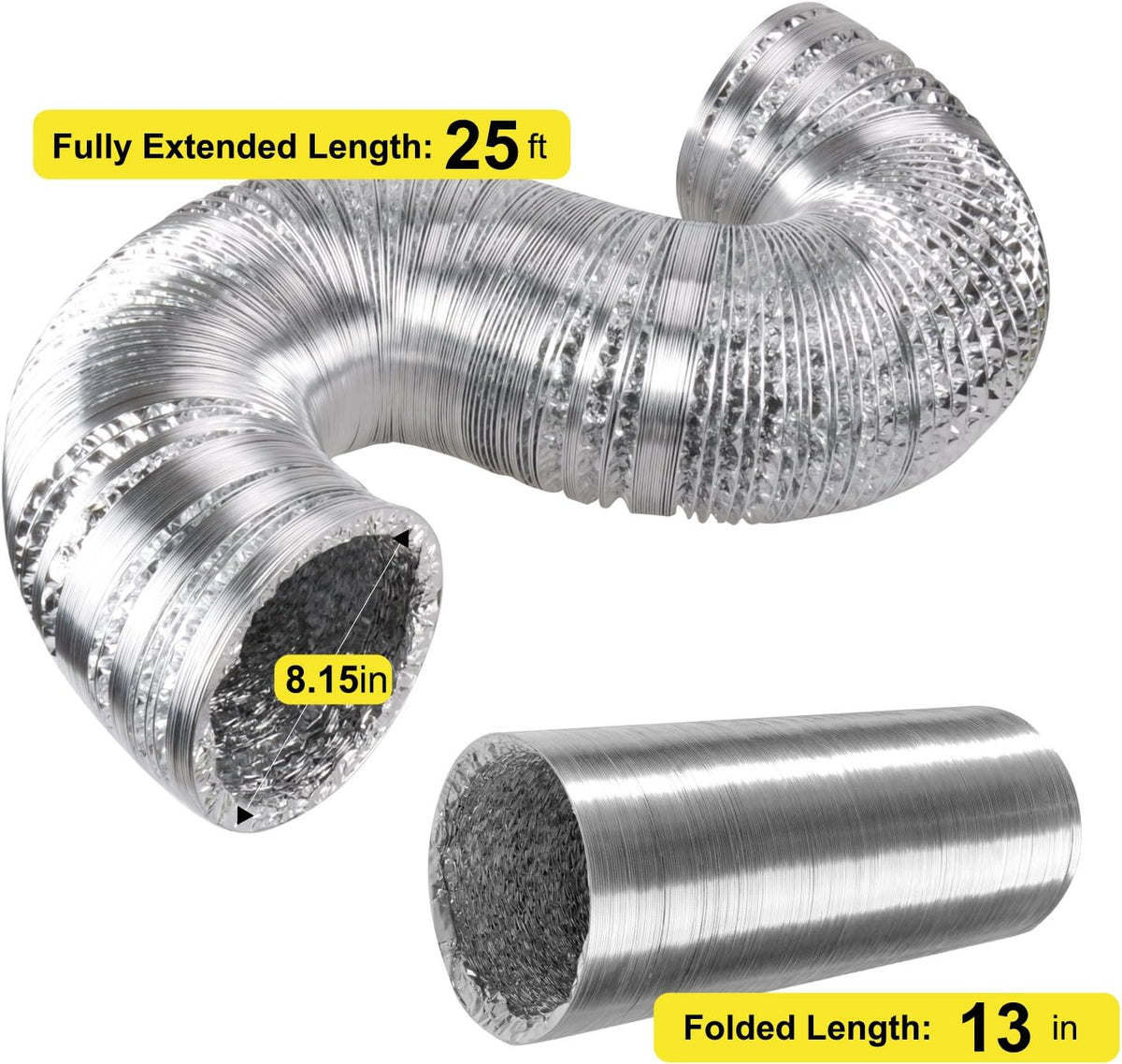 8 Inch 500 CFM Inline Fan with Carbon Filter and Ducting X406