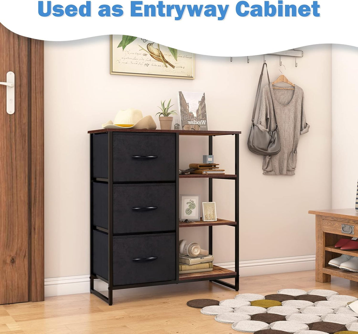 3 Drawer Dresser with Shelves J735