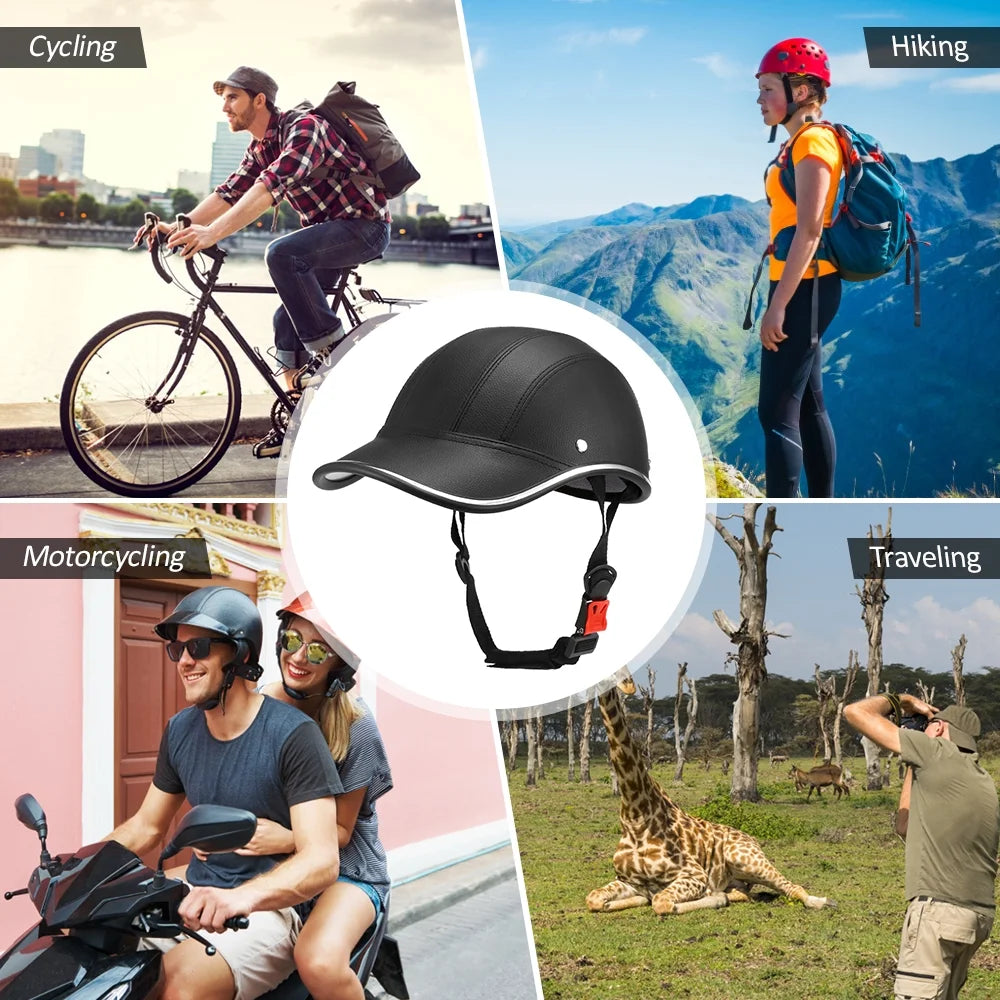 Cycling Safety Helmet Baseball Hat for Motorcycle Bike Scooter J848