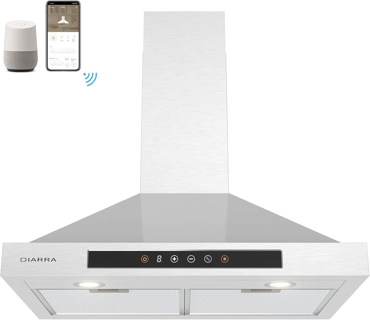 30 inch 450 CFM Stainless Steel Wall Mount Range Hood Vent I9060