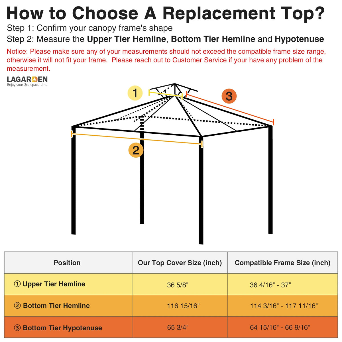 Ivory Canopy Top Replacement for 10'x10' Gazebo Cover P1559