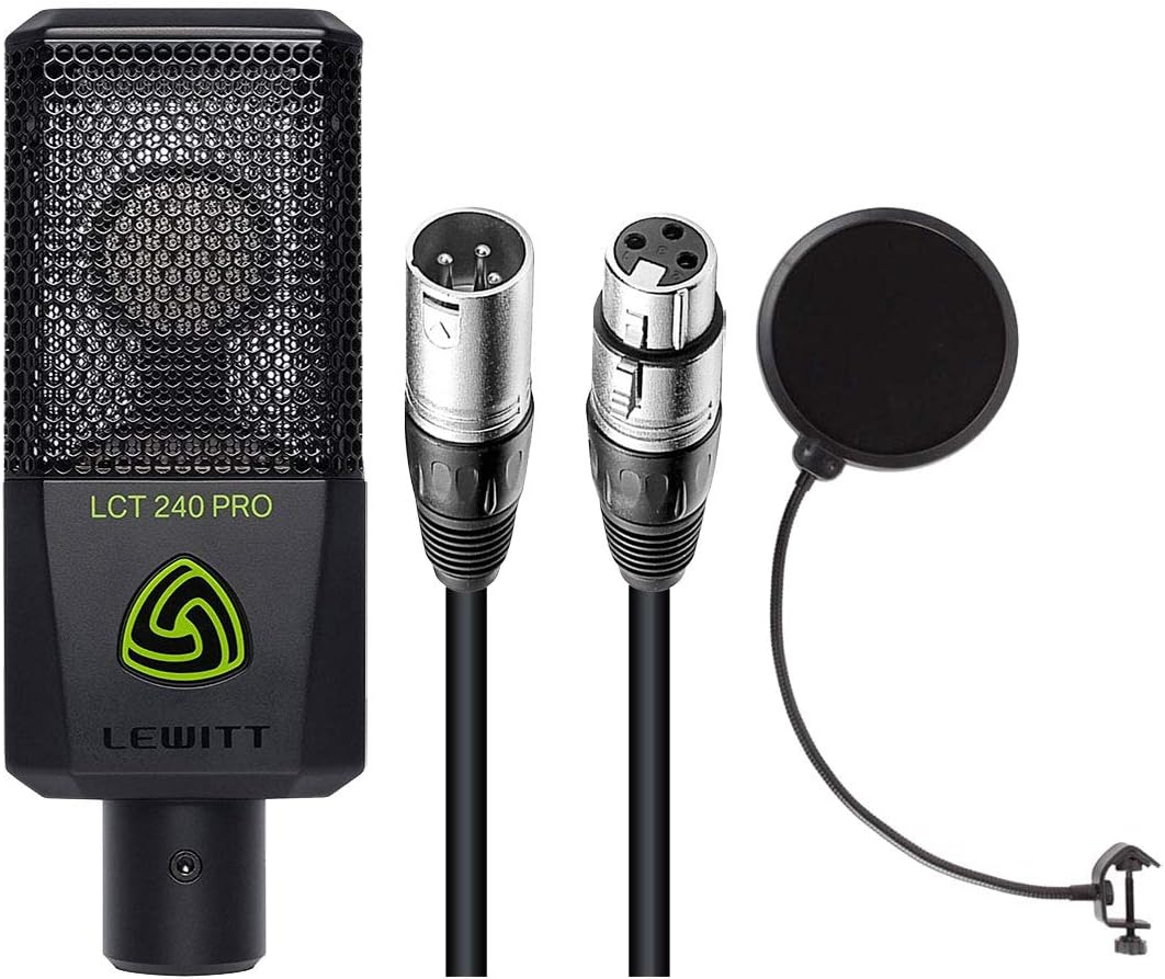 Black Condenser Microphone with XLR Cable and Pop Filter T885724