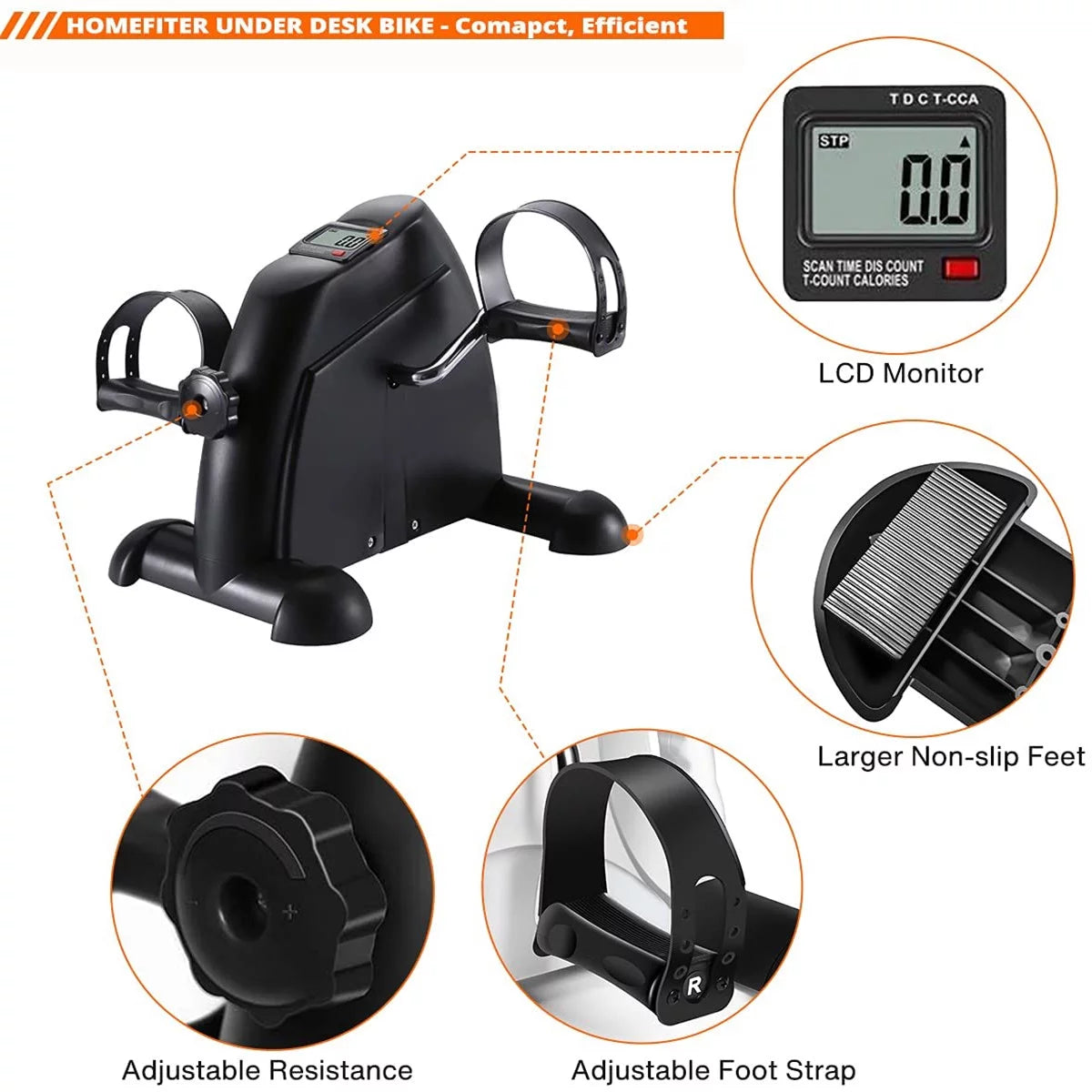 Mini Multi-Function Stepper Exercise Bike with LCD Screen C7119