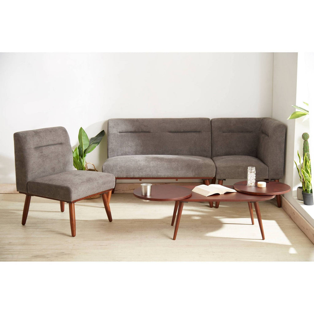 Mid Century All Wood Sectional 1 Seater Sofa A859796