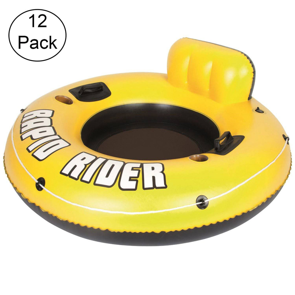 12 Pack Inflatable Raft Tube with Handles and Cup Holders L482283