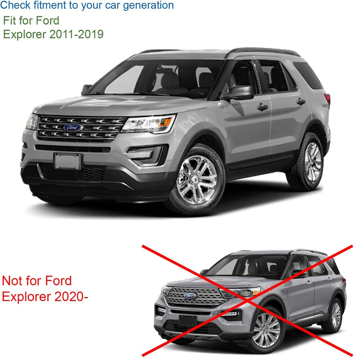 Dark Smoke 4 pcs Rain Guards for Ford Explorer 2011-2019 P61804