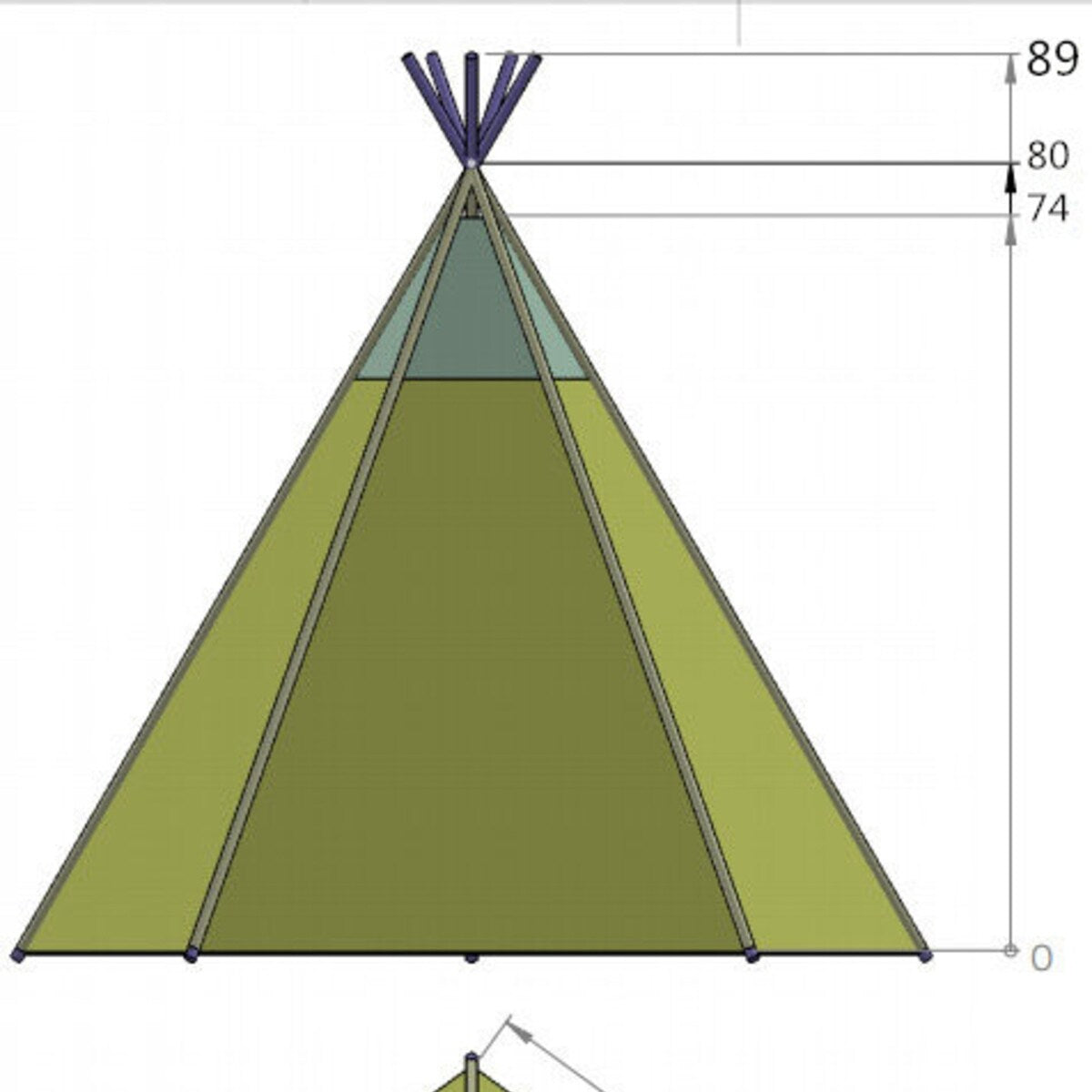 8' Extra Large Teepee Play Tent G654
