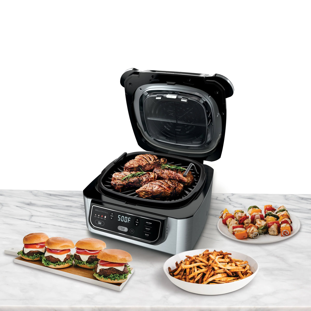 4-in-1 Indoor Grill with 4-qt Air Fryer R4758
