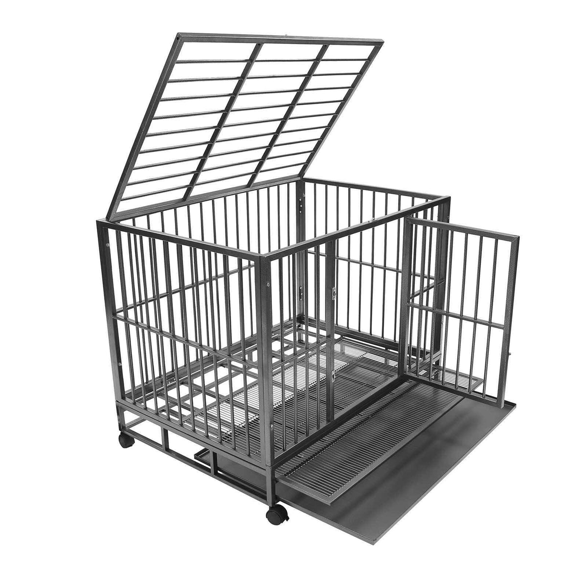 36x22 Medium Heavy-Duty Dog Crate Cage with Tray T95274