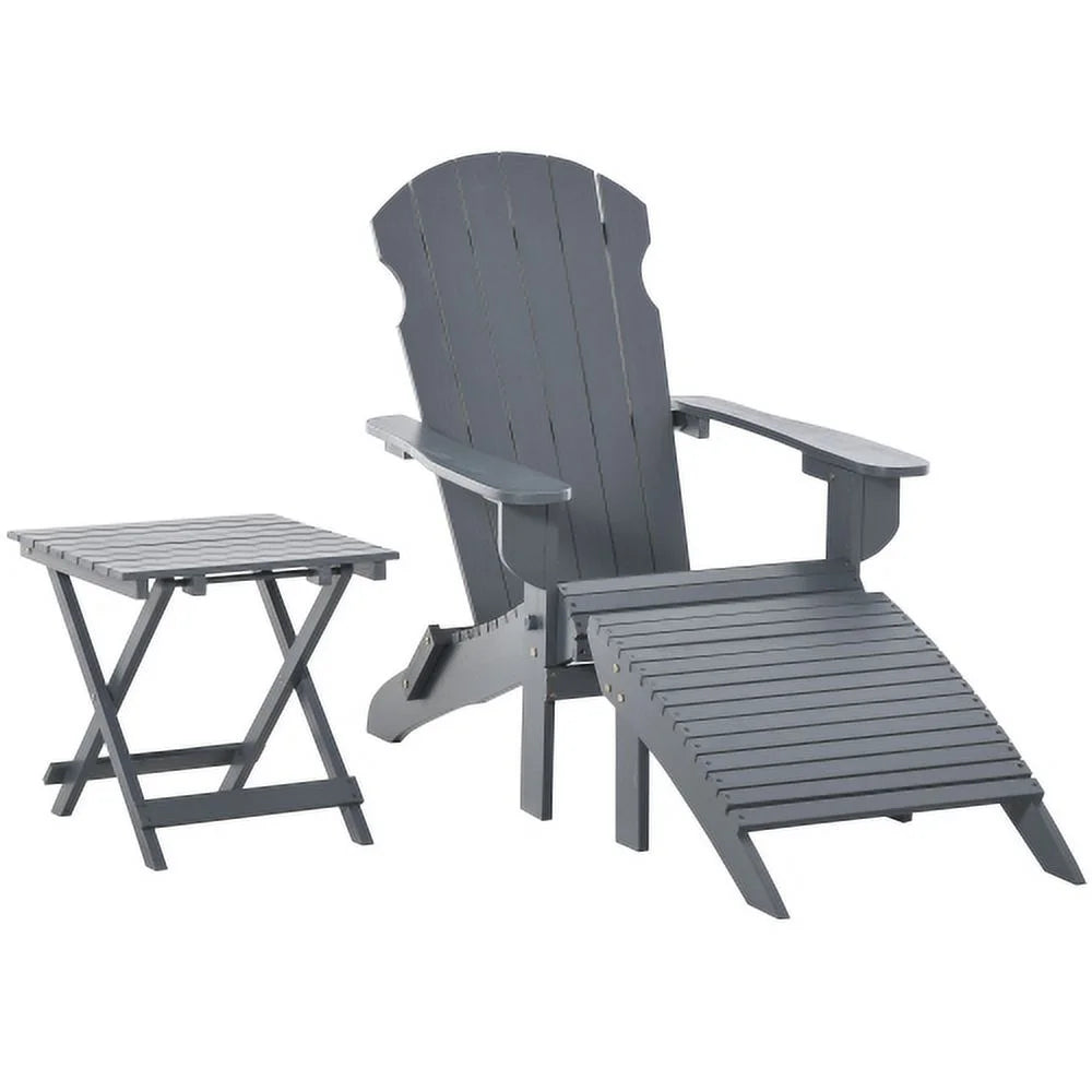 Folding Adirondack Chair with Ottoman and Side Table H5154