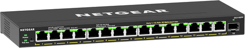 16-Port PoE Gigabit Ethernet Plus Switch with 15 x PoE+ @ 180W, 1 x 1G SFP Port E55565